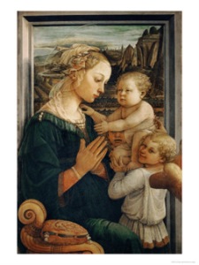 Filippo Lippi: Madonna col Bambino e angeli - Pubblico Dominio